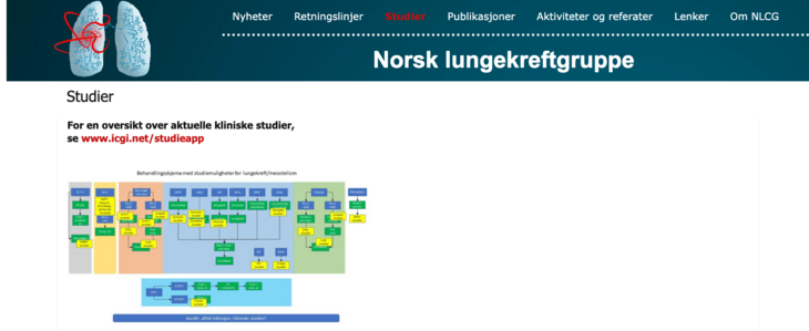 Illustrasjon oversikt studier norsk lungekreftgruppe 